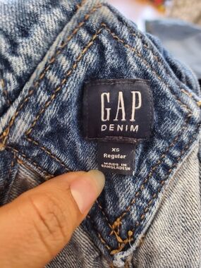 GAP Denim Light Blue Jacket with Orange Stitching